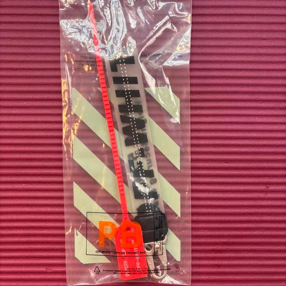 🐺 Black | Clear | Keychain | Black Leather | Silver Clip | Off-White - Picture 5 of 7
